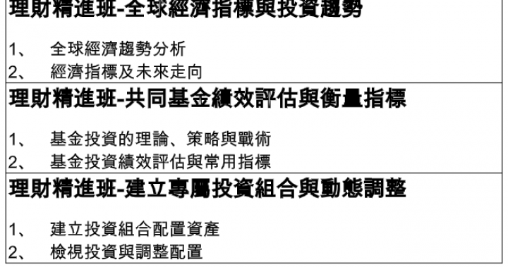 【公益講座】找出基金金雞母